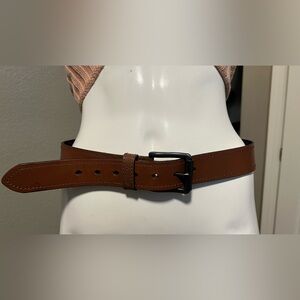 Dickies Men's Brown Genuine Leather Belt with Black Buckle - Size 32